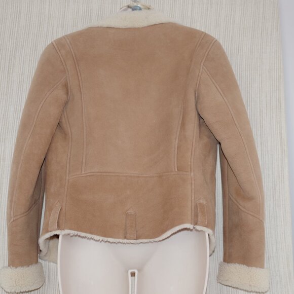Golden Goose venezia Shearling Cropped  Savannah Brown  Women Jacket Size:S - Picture 12 of 14